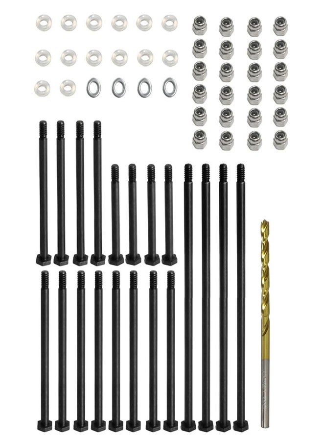 UURCSKY Steel Front Rear Suspension Arm Pin Set for 1/6 XRT 1/5 X-MAXX 8S Monster Truck Upgrades Parts,Replacement # 7740 7741 7742 (Black) - Image 1